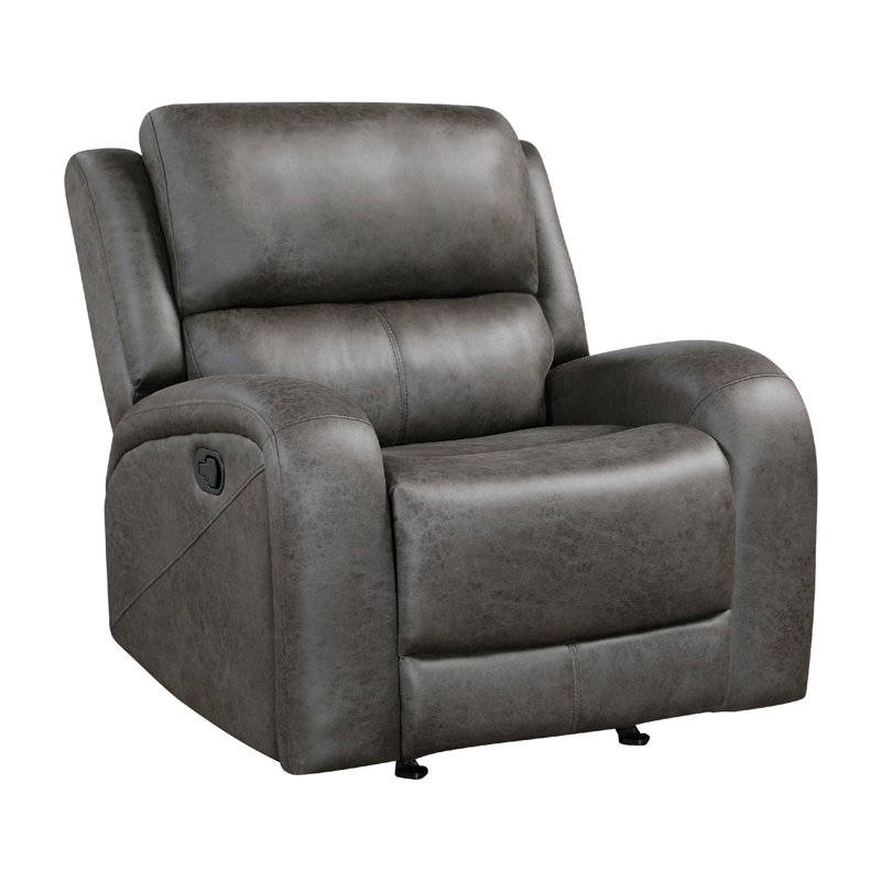 Patsy Manual Rocker Recliner Chair, Gray Polished Microfiber
