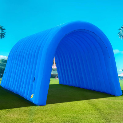 Inflatable Sports Entrance Tunnel with Internal Blower, Event Display Tunnel for Brand Marketing and Public Activities (Blue, 16x10x10FT)