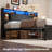 Farmhouse Industrial LED Bed Frame With Storage Headboard, Metal Platform Bed With USB Charging Station, APP & Remote Control RGB Lights，Metal Slats Support, Noise Free, No Box Spring Needed-30126297-30126300