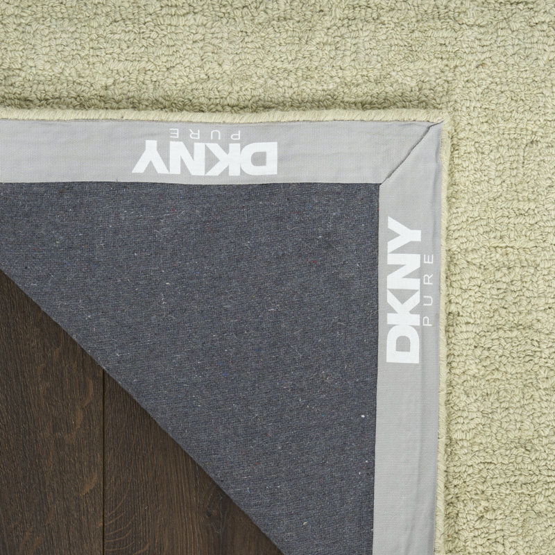 Tapis d'intérieur contemporain vert clair DKNY Pure Grids, Rectangle 8 pi 6 po x 11 pi 6 po