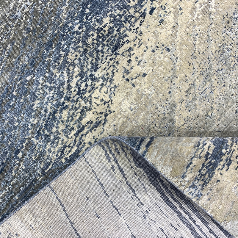 Hand Knotted Abstract Area Rug, Rectangle 10' x 14'