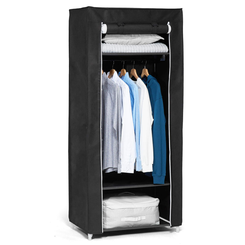 URBNLIVING Metal Wardrobe, Black