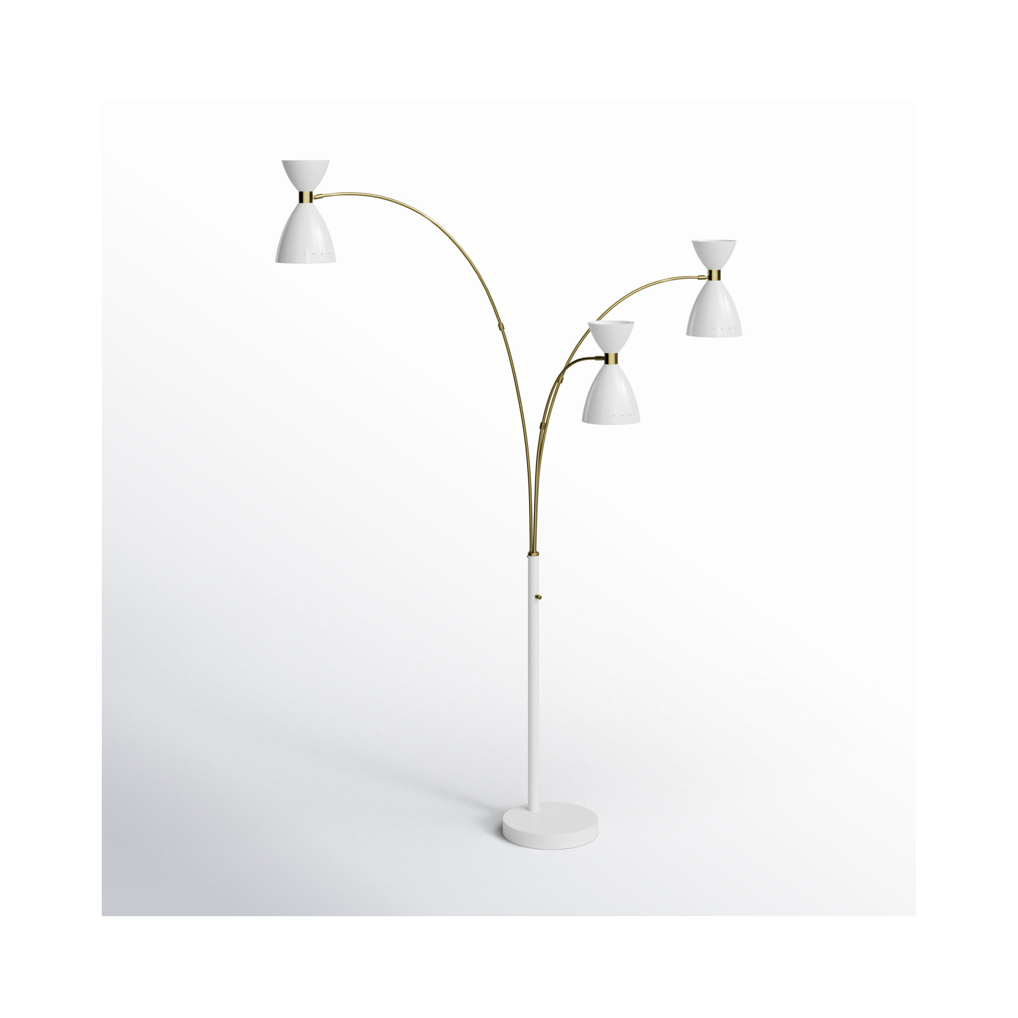 Bimini 82'' Floor Lamp, White/Brass, White