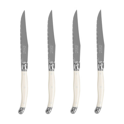 Ensemble de 4 couteaux à steak français avec poignées ivoire French Home Laguiole