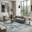 GLN Contemporary Collection - Modern Machine Washable Area Rug, Non Slip, Abstract, Living Room, Bedroom, Bathroom (Gray)-1366973595
