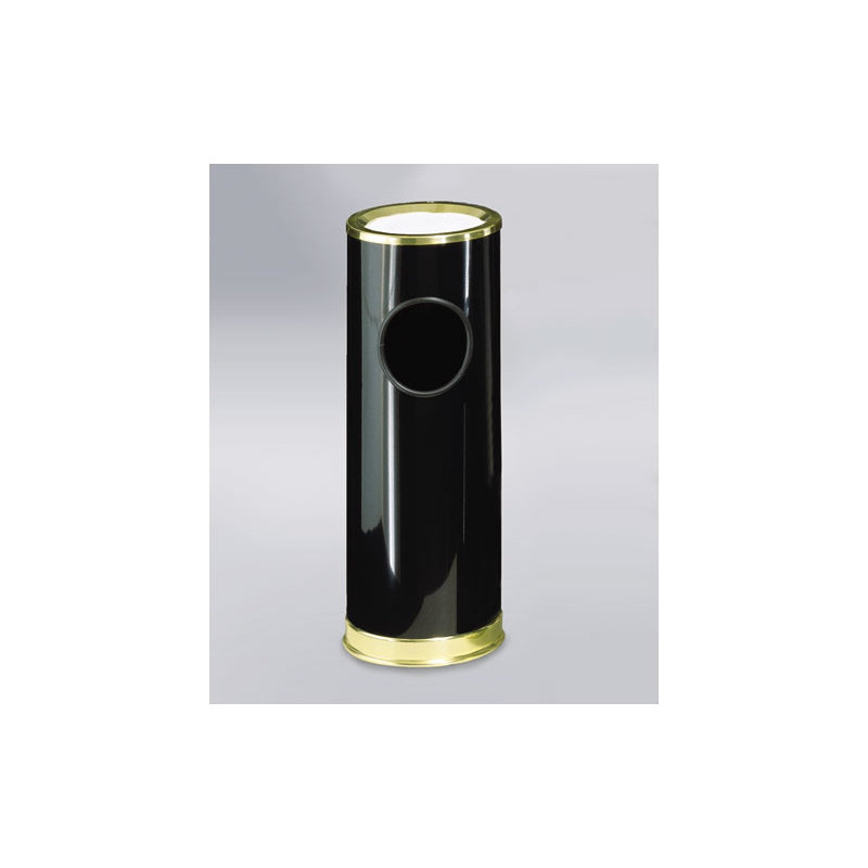 Rubbermaid Commercial Products Trash Can & Urn Combination, Sand Top, Black/Brass