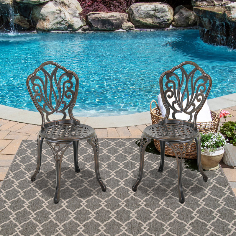 Chaise d'appoint d'extérieur en métal Gaige