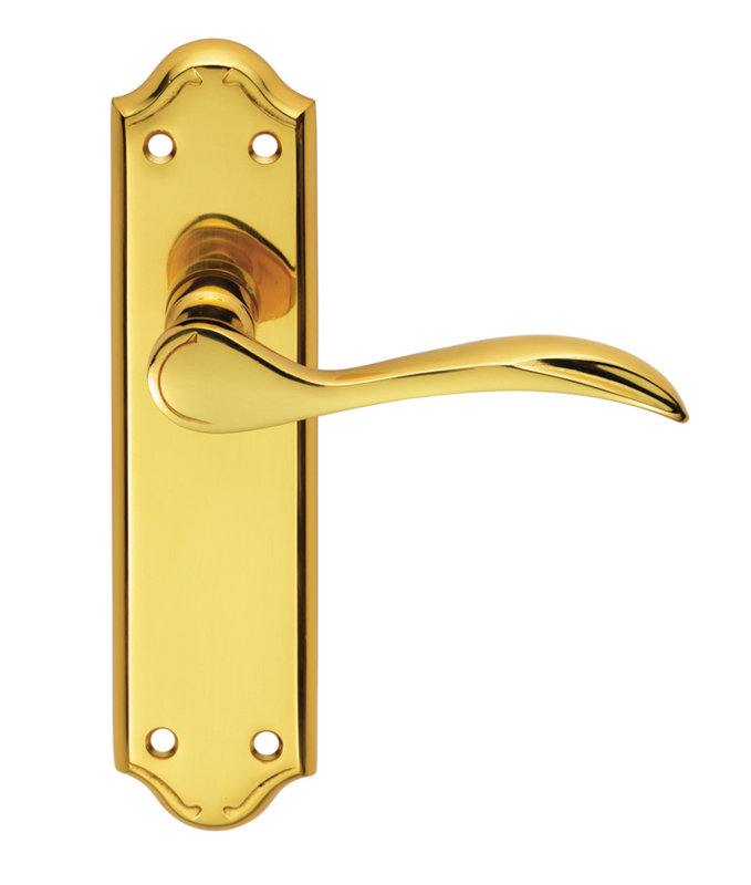 Madrid Latch Door Handle, Polished Brass
