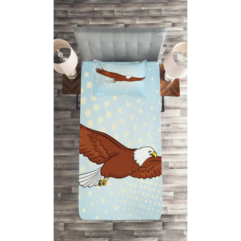 Eagle Farmhouse / Country Polyester Coverlet, Twin Bedspread + 1 Sham
