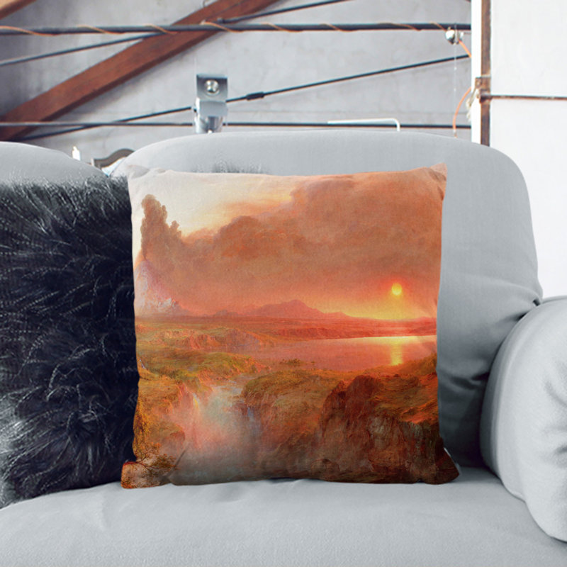 Cotopaxi Sunset Square Throw Cushion, 40cm H x 40cm W x 15cm D