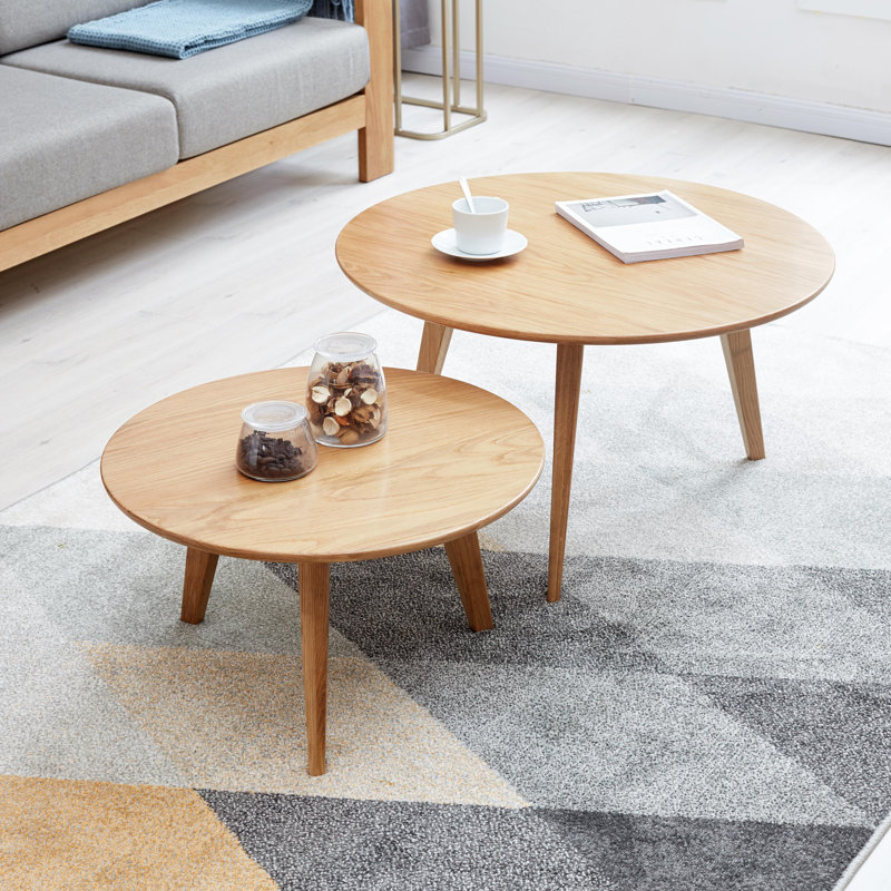 Solid Wood Four Leg Coffee Table, Oak