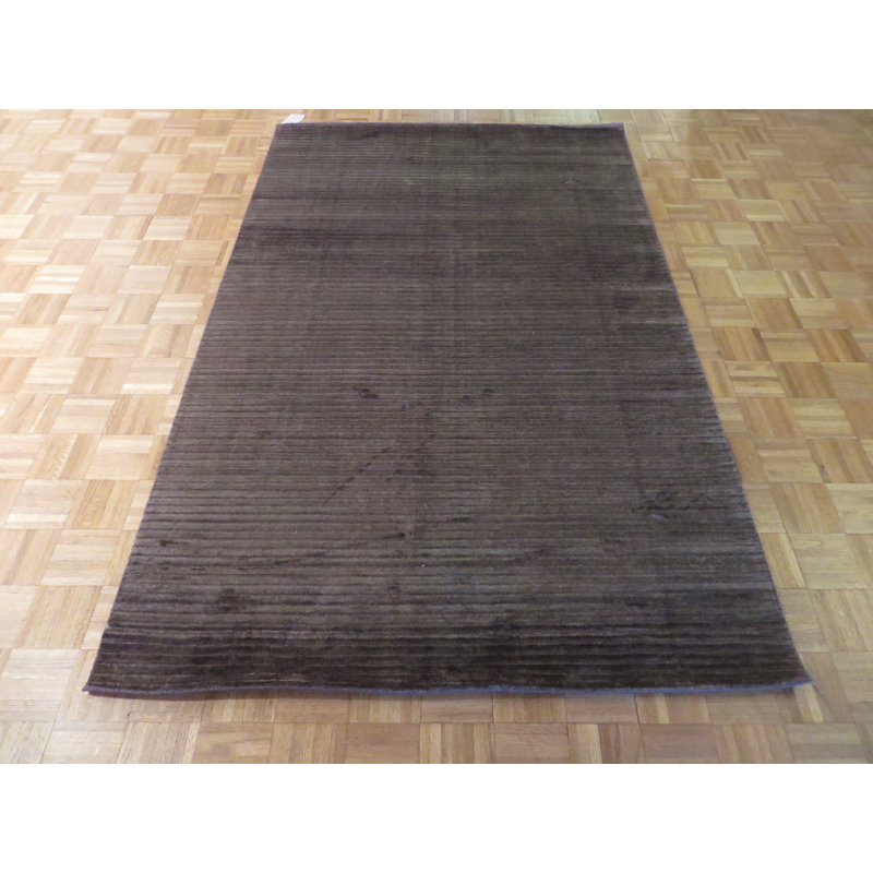 Tapis de la surface en laine 5 pi 1 po x 8 pi 1 po one-of-kind noué la brown Elbridge
