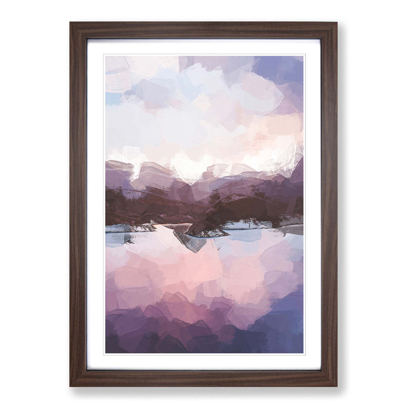 Calm Lake in Abstract - Picture Frame Painting Print, Walnut Framed, 36cm H x 27cm W x 2cm D