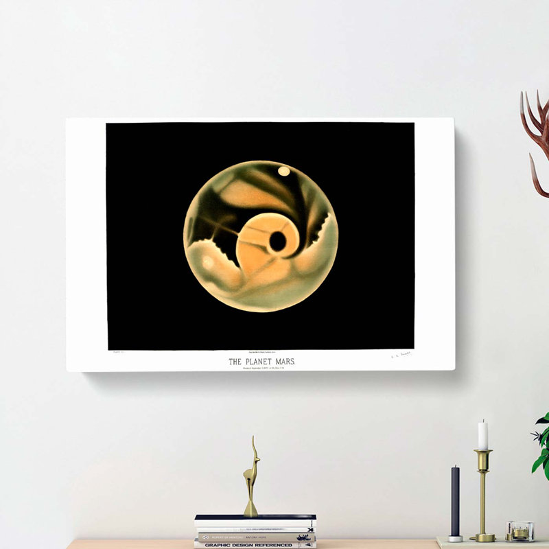 Planet Mars by E. L. Trouvelot - Wrapped Canvas Painting, 50cm H x 76cm W x 3cm D