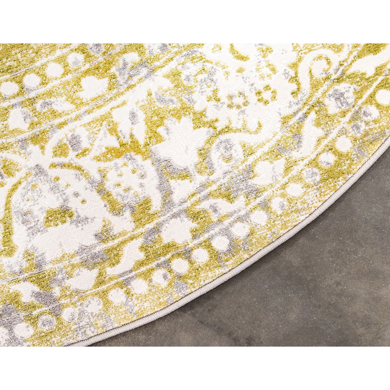 Tapis oriental Malynn, Rond 6 pi, Vert clair