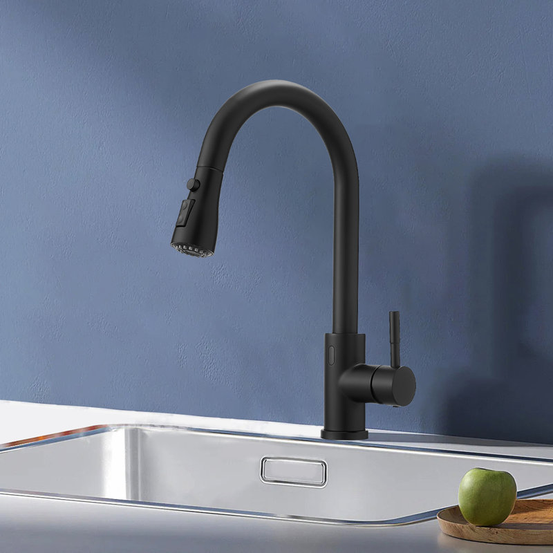 Robinet de cuisine avec capteur, Noir mat