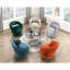 Chaise d'appoint moderne avec pivot - structure en bois massif de velours orange Poids de 37,67 lb Produit Élégant salon à 360 degrés Profondeur de 27,75 po-810897150