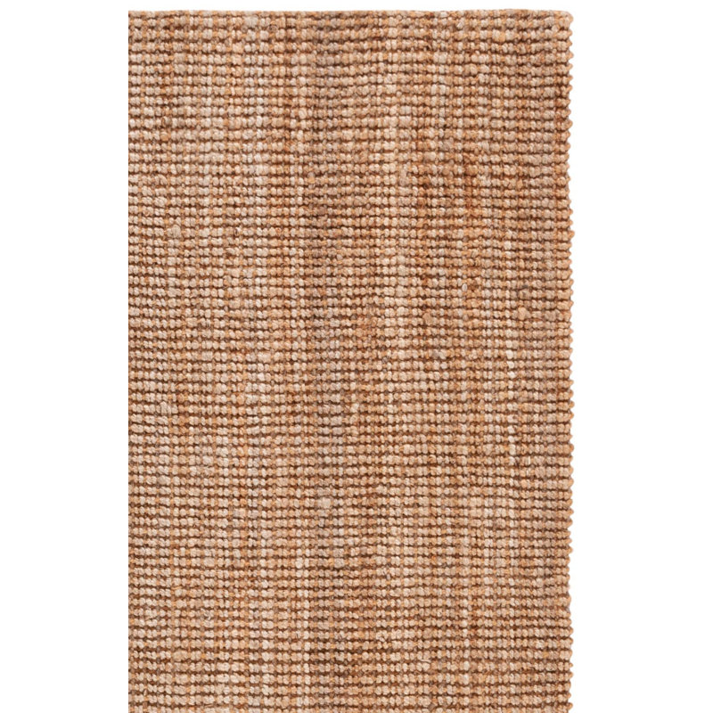 Tapis en jute / fibre de coco couleur unie tissé à la main Kieva, Rectangle 8 pi x 10 pi