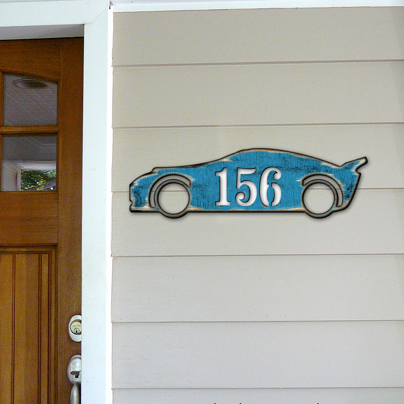 Fixation murale 1 ligne pour adresse de boîte aux lettres de voiture de sport, Oui
