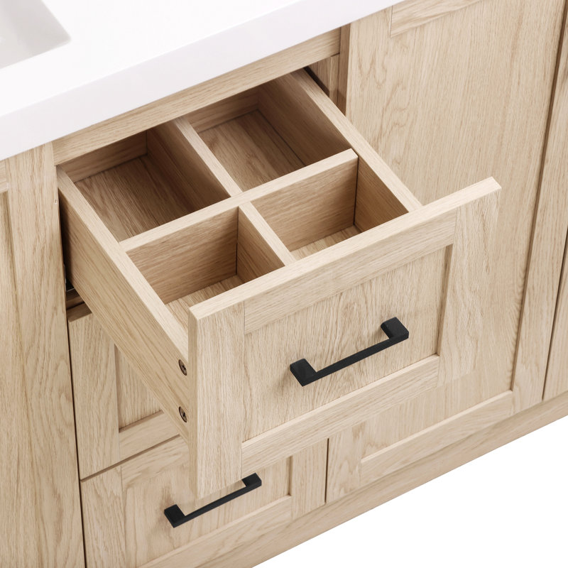 Meuble-lavabo à double cuve 59 po avec lavabo Smc 59 po, 4 portes et 3 tiroirs, meuble-lavabo moderne en bois MDF avec tablettes ajustables