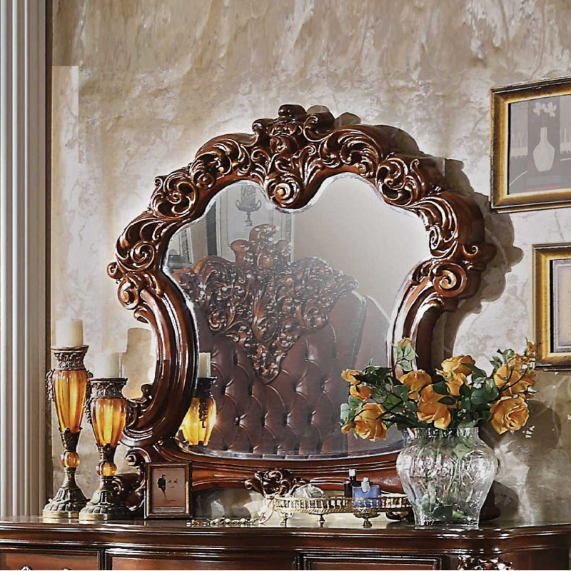 Miroir arqué pour commode Carlene, Cerisier