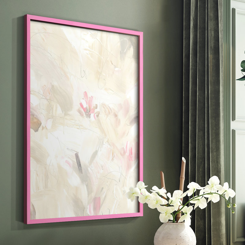 Soft Abstraction II Framed Print - Solid Wood, Brown, 28" H x 22" W