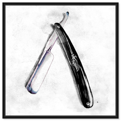 «Bath and Laundry Straight Razor 2 Barber», reproduction d'art sur toile tendue