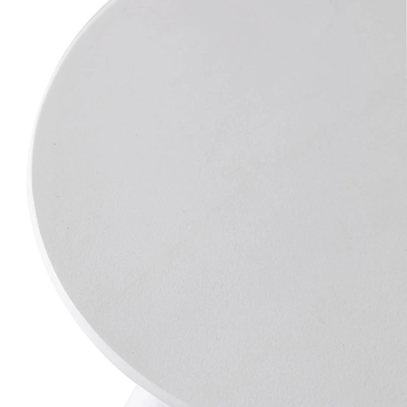 Table d'appoint Elsie de 18 po de largeur en fibre de pierre Elsie pour une utilisation intérieure / extérieure, finition thermolaquée, aucun assemblage requis pour les salons, les patios ou les chambres à coucher