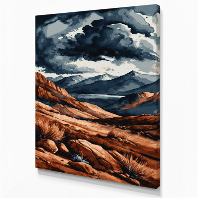 Watercolor Landscape 49 Black Canvas Wall Art