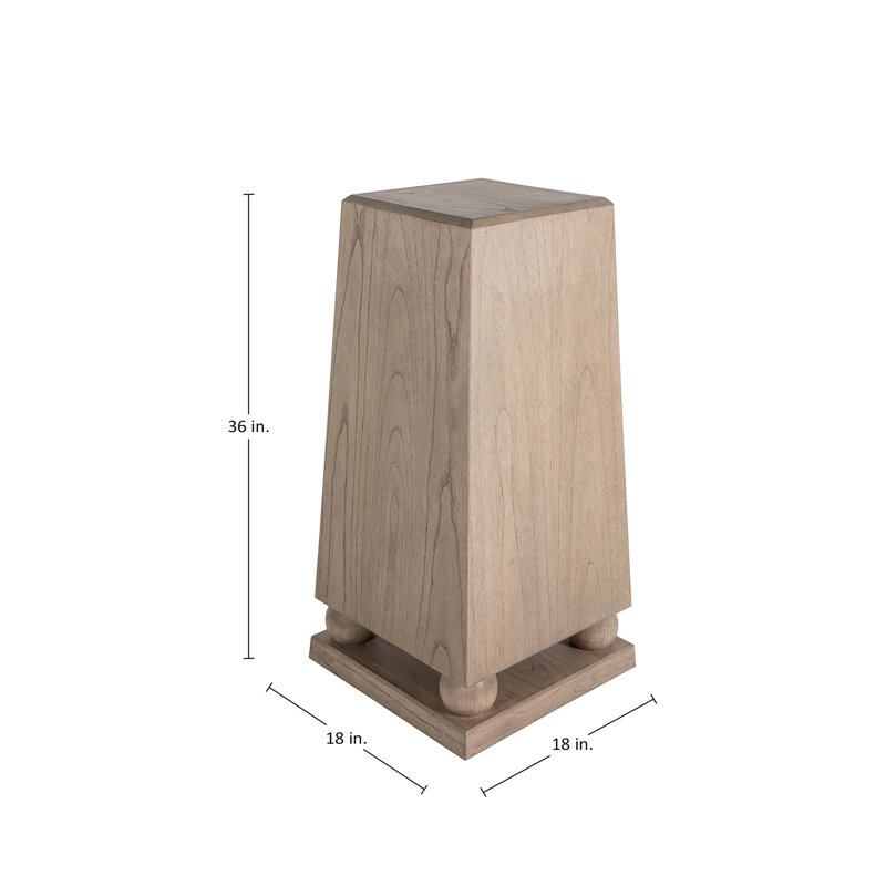 Chess Solid Wood Pedestal End Table