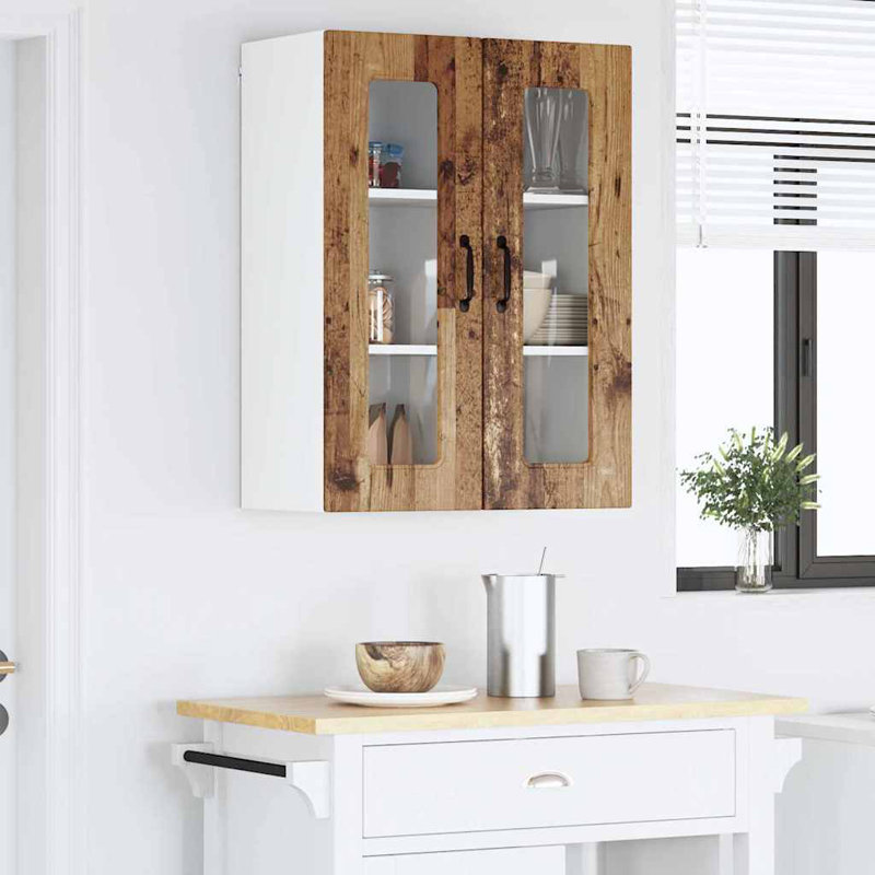 Vidaxl Kitchen Wall Cabinet Sonoma Oak 60 X 31 X 80 Cm Engineered Wood, 80cm H x 60cm W x 31cm D, Old Wood