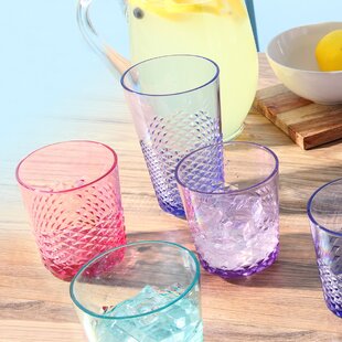 US Acrylic Optix Plastic Reusable Drinking Glasses (Set of 8) 20oz Water  Cups in Jewel Tone Colors, BPA-Free Tumblers, Made in USA