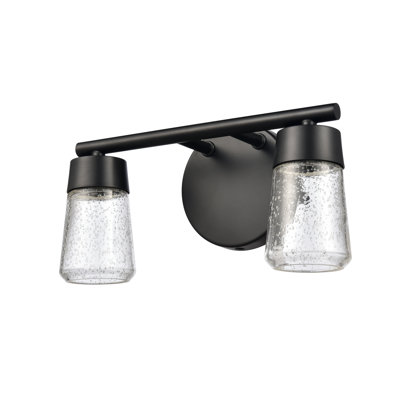 Éclairage pour meuble-lavabo 2 lumières 12,5 po de large Ostilia - noir mat
