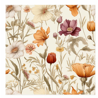 «Botanical Wildflowers», motif de chalet sans cadre