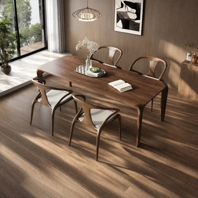 Table de salle à manger en bois de noyer avec finition à base d'eau D