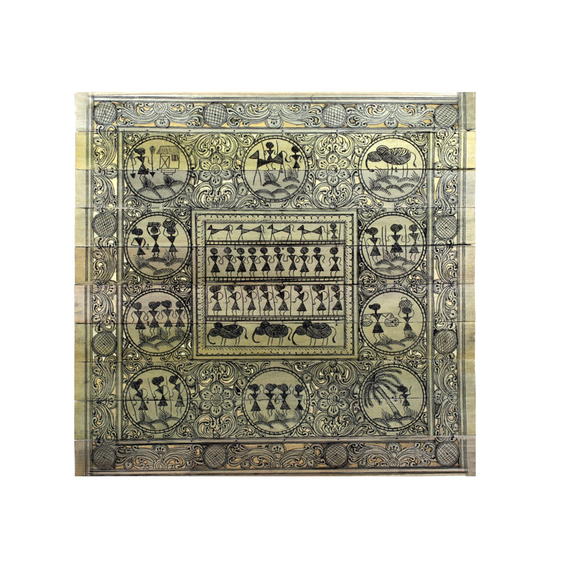 Tribal Farmers | Figurines Warli | Paata, peinture de l'Orissa