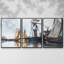 Bateaux dans le port de Honfleur, 1866, reproduction sur toile 3 pièces-1380297324-1380297328