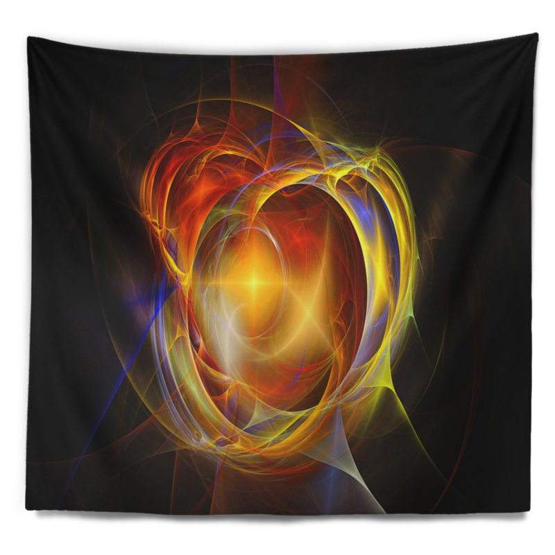 Explosion de supernova dans une tapisserie noire Abstract, H 50 po x l 60 po