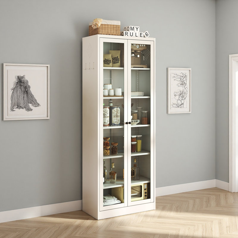 Armoire de cuisine en métal - Rangement avec tablettes réglables