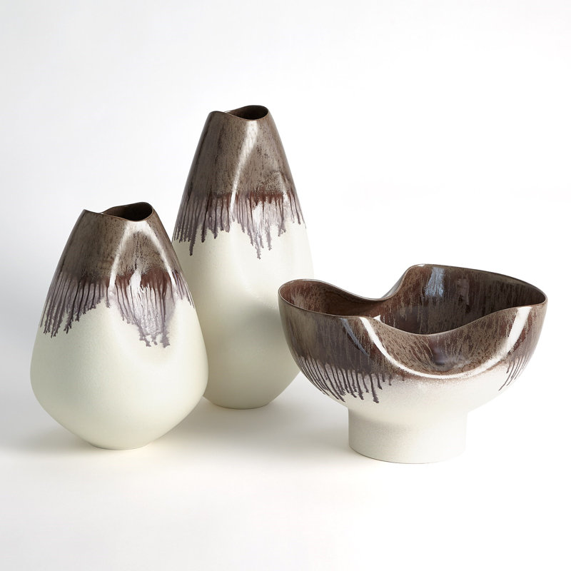 Portuguese Handmade Ceramic Table Vase, 13.5" H x 10.25" W x 10.25" D