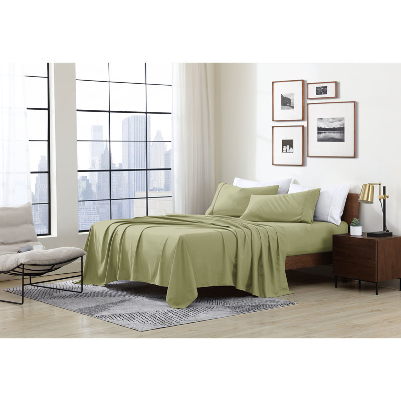 Ensemble de draps ultra doux Swift Home Essentials, microfibre, poches profondes jusqu’à 14 po, infroissable et facile d’entretien, pêche douce