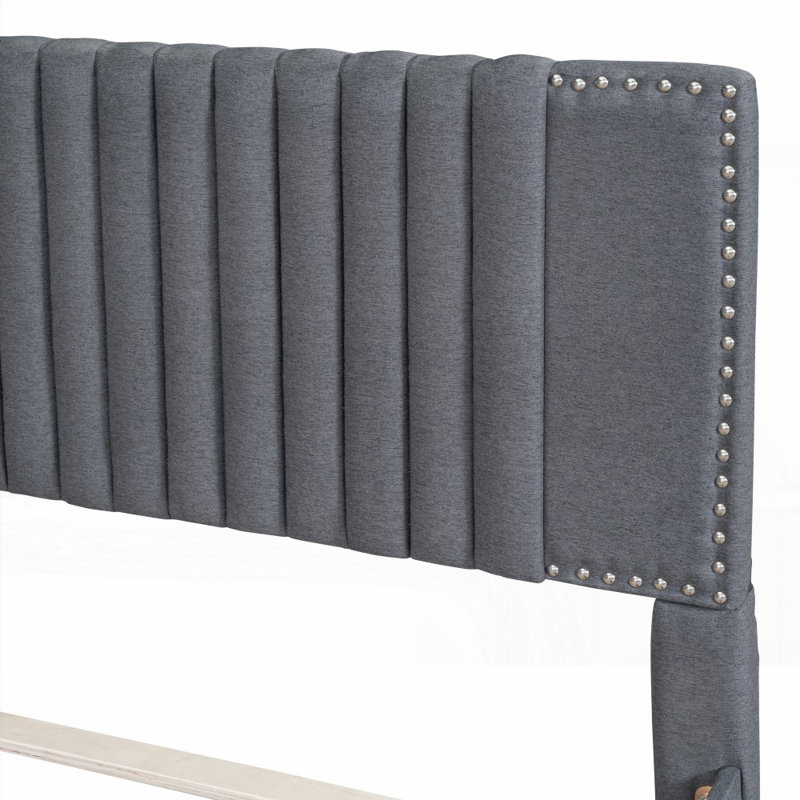 Lit plateforme double avec 2 tiroirs et 1 lit gigogne simple, sans sommier tapissier, robuste et robuste Durable