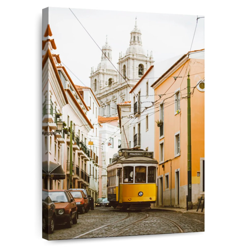 Mehar Alfama Yellow Tram, 51" H x 34" W