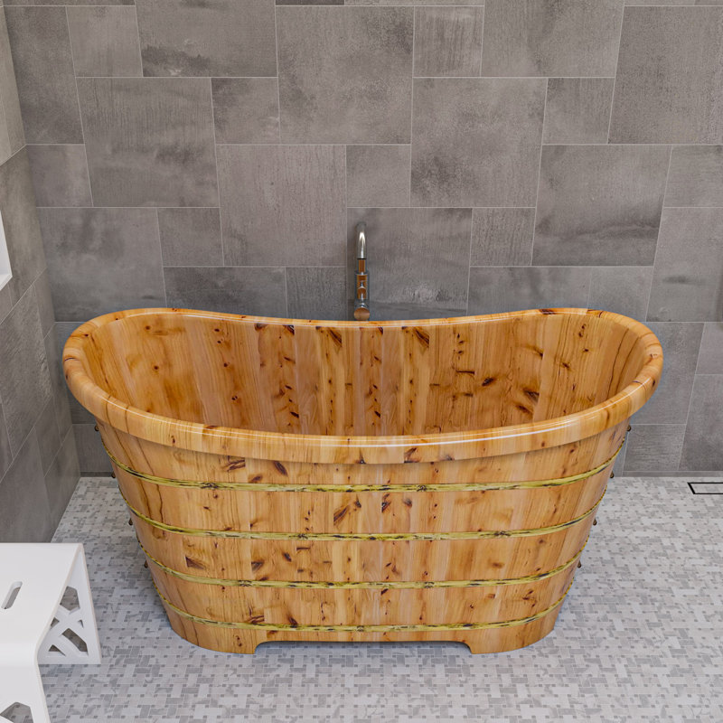 63'' x 28.38'' Soaking Wood Bathtub