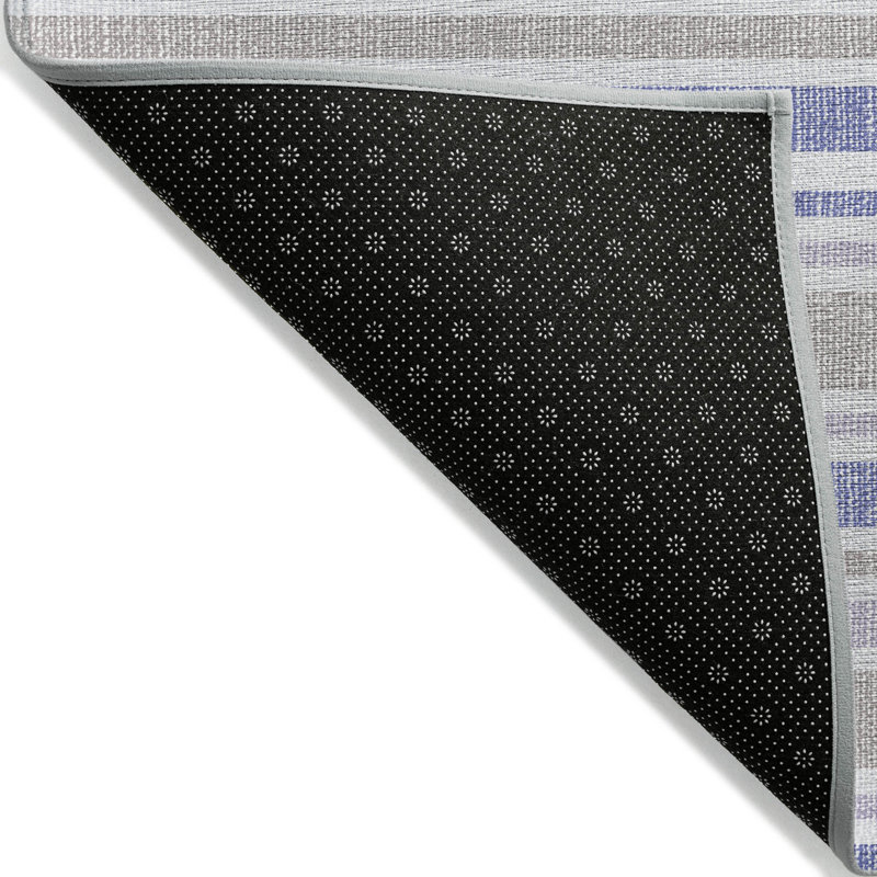 Tapis bleu marine intérieur / extérieur en polyester tissé à la machine Kinslee, Rectangle de 10 pi x 14 pi