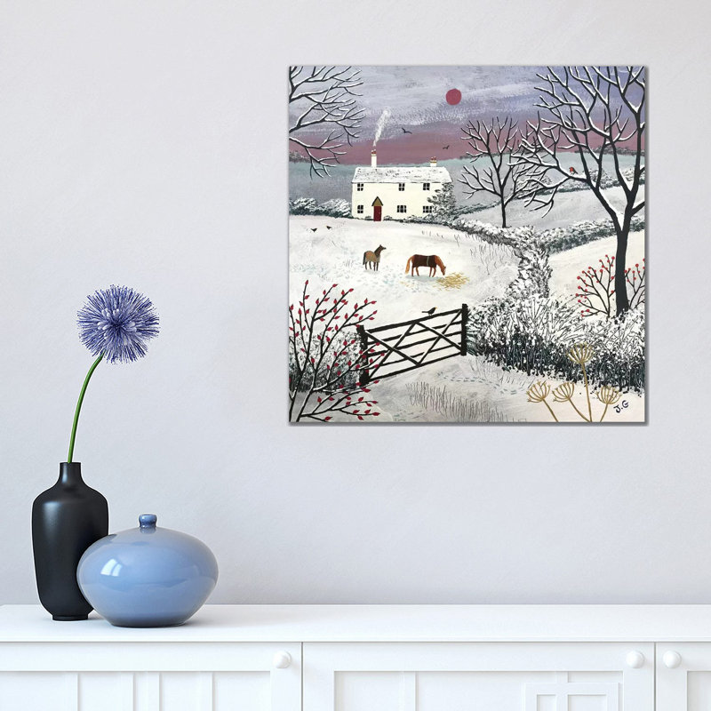 Winter Grazing by Jo Grundy - Wrapped Canvas Painting, 45.72 cm H x 45.72 cm W x 1.91 cm D