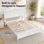 Structure de lit plateforme en bois massif blanc avec tête et pied de lit, lit de ferme en bois, aucun sommier nécessaire, meubles de chambre à coucher-1195127