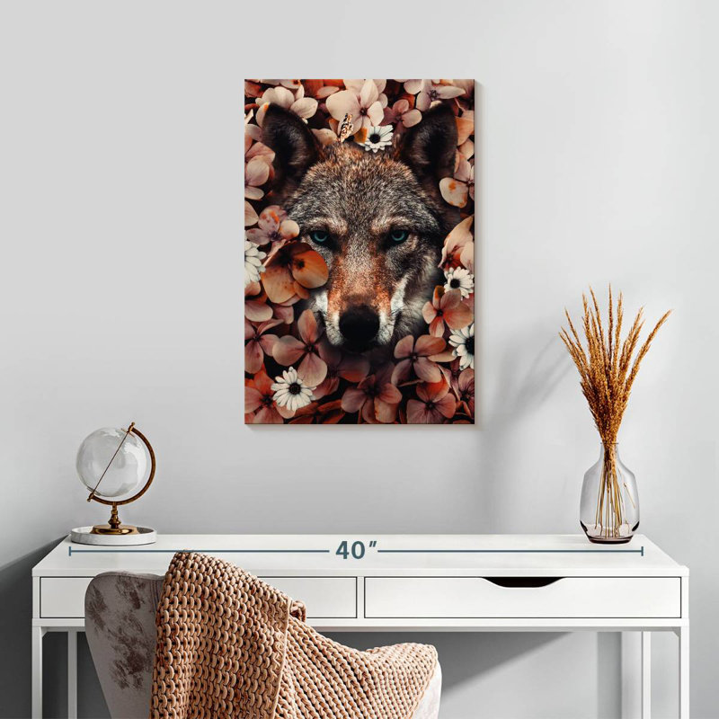 Loup botanique Brampt, H 24 po x l 16 po