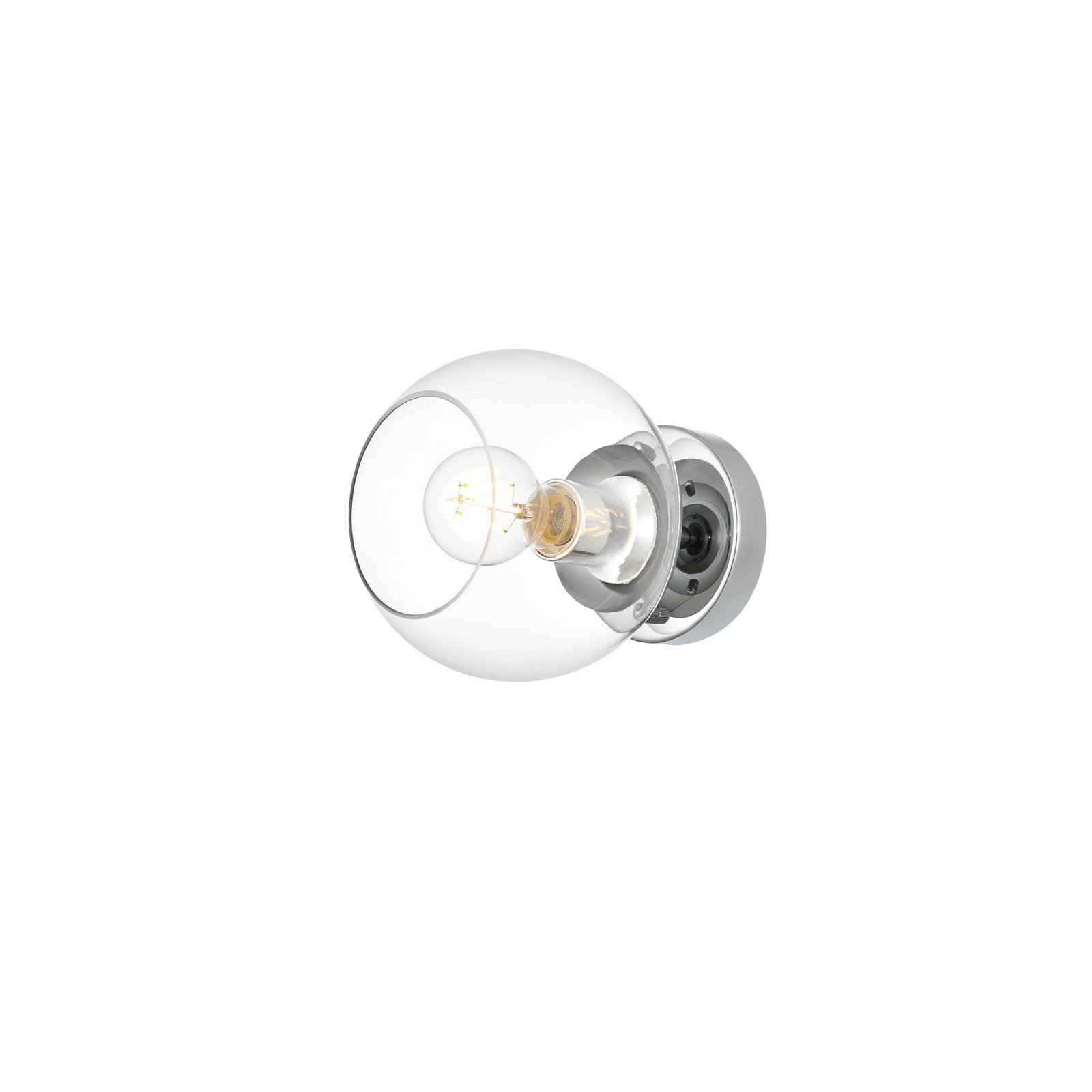 Nathalie 2 Light Glass Dimmable Armed Sconce, Chrome, 7" H x 7" W x 7" D, 1 Light