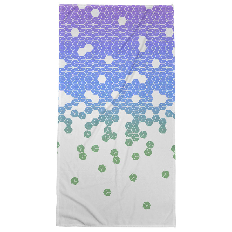 Serviette de bain cube culbuteur, Dégradé paon